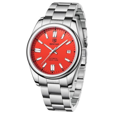 BENYAR BY-5185 Ceas Automatic Mecanic Barbati , Luxury Sport, Otel Inoxidabil, 10Bar, Calendar Complet foto