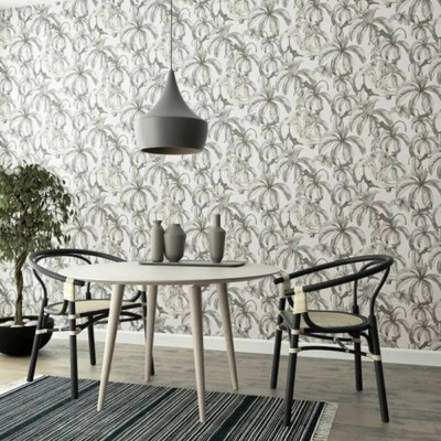 Noordwand Tapet &amp;bdquo;Topchic Monkey Jungle Leaves&amp;rdquo;, gri și negru 440459 foto