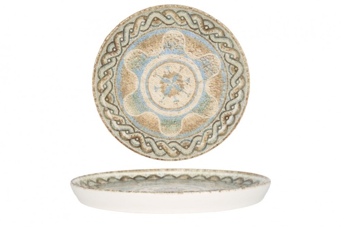 Rinart Farfurie pentru Desert - Celest - Por&Aring;&pound;elan - 20 cm - set de 6