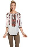 Bluza dama O25 alb/verde marimea S