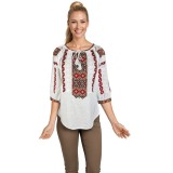 Bluza dama O25 alb/verde , marimea 3XL