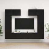 vidaXL Set comode TV, 6 buc., negru, PAL