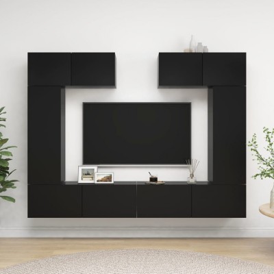 vidaXL Set comode TV, 6 buc., negru, PAL foto