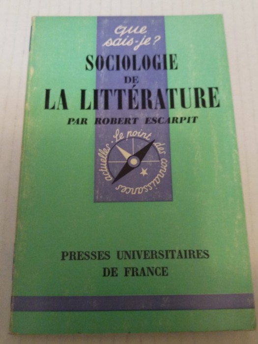 Sociologie de la litterature - Robert Escarpit