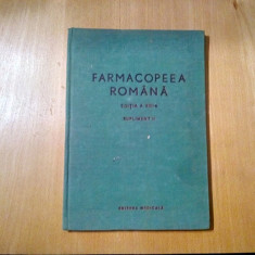 FARMACOPEEA ROMANA - Editia a VIII -a - Supliment 1970 - Medicala, 1970, 71 p.
