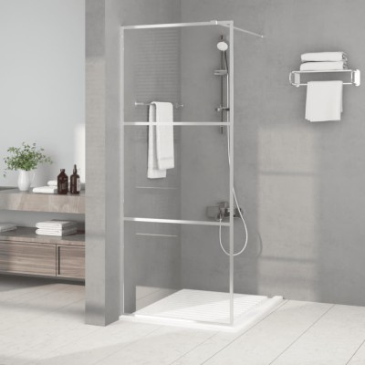 vidaXL Paravan duș walk-in argintiu 80x195 cm sticlă ESG transparentă foto