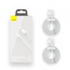 Cablu Date si Incarcare USB-A - Lightning Baseus Simple Wisdom, 18W, 1.5m, Set 2 bucati, Alb TZCALZJ-02, Apple