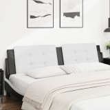 VidaXL Pernă pentru tăblie pat, alb și negru, 200cm, piele artificială