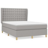Cumpara ieftin Pat continental, gri deschis, 140x200 cm, material textil
