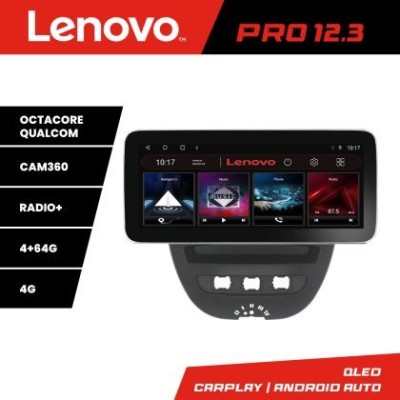Navigatie Citroen C1 Peugeot 107 Toyota Aygo 2005-2014 Lenovo PRO 4+64 12.3 inch qled android 4G DSP gps internet KIT-C1 v1 CarStore Technology foto