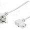 Cablu alimentare AC, 3m, 3 fire, culoare alb, CEE 7/7 (E/F) &amp;#351;tecar in unghi, IEC C13 mama 90&deg;, LIAN DUNG -