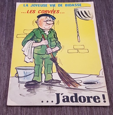 Carte Poștală Umoristică Vintage &amp;ndash; Băscălie Militară Franceză foto