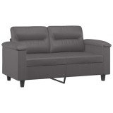 Cumpara ieftin Canapea cu 2 locuri, gri, 120 cm, piele ecologica