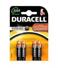 Set 4 Baterii Duracell AAA LR03 foto