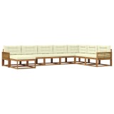 vidaXL Set de canapele de exterior cu pernă 8 pcs Natural și Crem 3382808