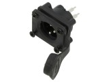 Conector XLR 3 pini AMPHENOL AXS 15A 133V IP65 argintat soclu tată THT