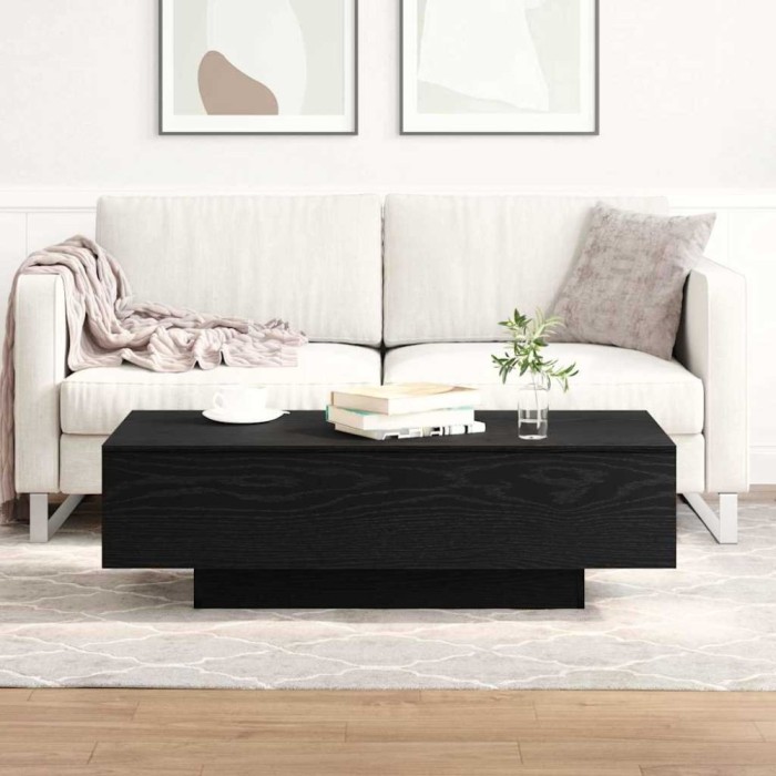 vidaXL Măsuță de cafea, stejar negru, 100x30x36,5 cm, lemn prelucrat