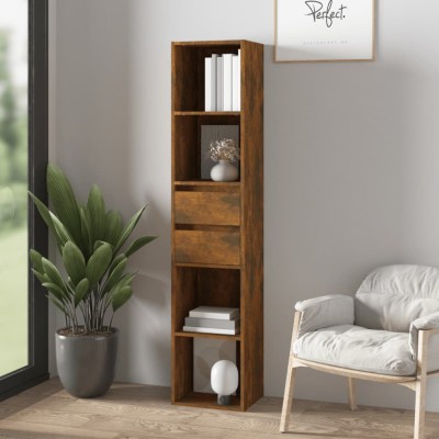 Gossi biblioteca, stejar fumuriu, 36x30x171 cm, lemn prelucrat foto