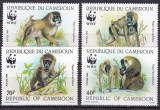 Camerun 1988 fauna WWF MI 1155-1158 MNH ww80, Nestampilat