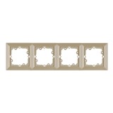 Rama Abex Perla RA-4PN SA, 4 posturi, satin, pentru priza / intrerupator