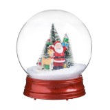 Glob de Zapada muzical, 23 cm, Mos Craciun/Ren/Brazi/Zapada
