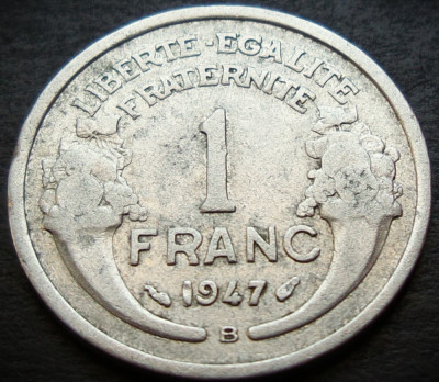 Moneda istorica 1 FRANC - FRANTA, anul 1947 * cod 5287 - litera B foto