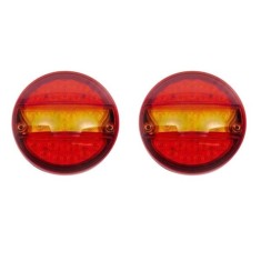 2 x Led Hamburger Diametru 14cm Lumini Lampa Spate Pentru Camion Caravana 24v