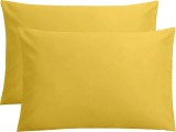 Set 2 huse perna din bumbac ranforce 100%, densitate 120 g/mp, Galben, 40/40cm