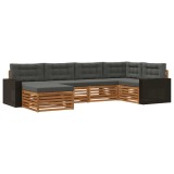 vidaXL Set de canapele de exterior cu pernă 6 pcs Natural și Antracit 3383575