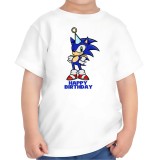Tricou baieti, aniversare, tematica Sonic, Happy Birthday, 5 ani