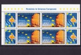 Cumpara ieftin RO 2007 LP 1752 &quot;Romania in UE&quot;,bloc 4 serii / 4 viniete ,MNH, Organizatii internationale, Nestampilat