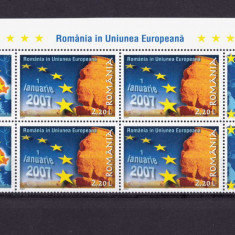 RO 2007 LP 1752 "Romania in UE",bloc 4 serii / 4 viniete ,MNH