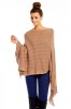 B559-8 Cardigan tip poncho accesorizat cu franjuri la baza
