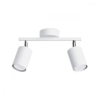 Lămpi De Tavan Lemmi Alb Oțel 2 Becuri Tub Minimalist De Interior. foto