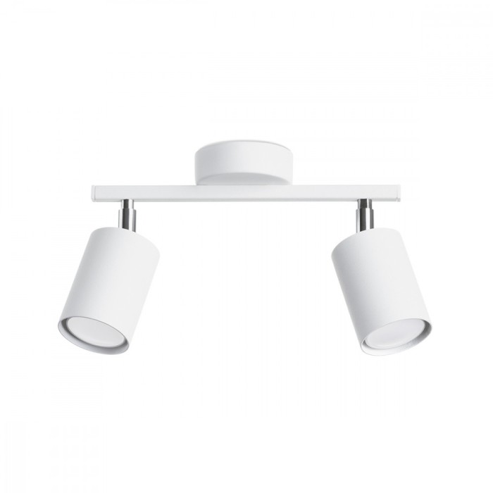 Lămpi De Tavan Lemmi Alb Oțel 2 Becuri Tub Minimalist De Interior.