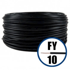 Cablu electric FY 10 ? 100 M ? H07V-U ? negru foto