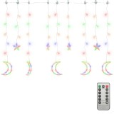 Lumini luna si stele, 138 LED-uri, multicolor, cu telecomanda