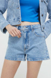 Cumpara ieftin Abercrombie &amp; Fitch pantaloni scurti jeans femei, neted, high waist