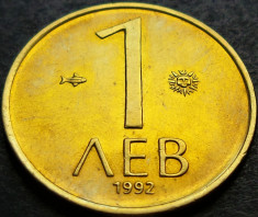 Moneda 1 LEV - BULGARIA, anul 1992 *cod 1939 foto