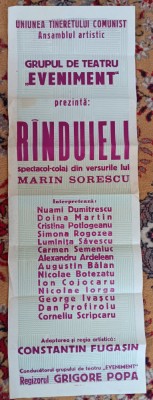 QW13 - Afise - tematica cultura - Randuieli - Marin Sorescu - Grupul Eveniment - anii 1980 foto
