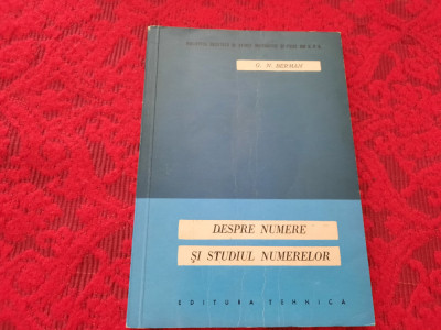 G N BERMAN, DESPRE NUMERE SI STUDIUL NUMERELOR. TRADUCERE DIN LIMBA RUSA P3 foto