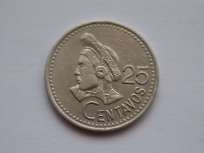 25 centavos 1991 Guatemala foto
