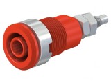 Soclu Banană 4mm 32A 1kV Roșu Nichelat Alamă