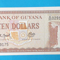 Bancnota Africa Guyana 10 Dollars - serie A 029175 - UNC - Superba