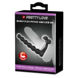 Vibrator anal din silicon cu capat cu bile si inel pentru penis Pretty Love