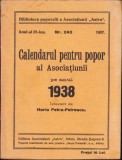 866SPN Calendarul pentru popor al Asociațiunii pe anul 1938 semnat Meteș