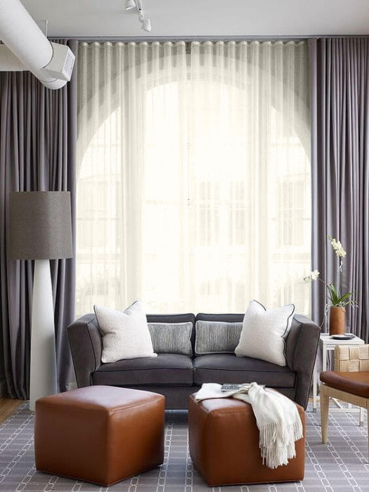 Set perdea tip tesatura in cu rejansa din bumbac tip fagure, Bogota, Madison, 300x245 cm, Crem, 2 buc