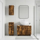 Cumpara ieftin Set de cabinet pentru baie cu 3 piese EDE Stejar fumuriu