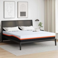 vidaXL Saltea Alb și gri 200 x 200 cm Spumă cu Memorie 4106309