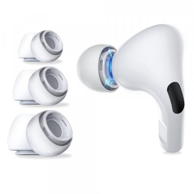 Dopuri Techsuit ET1 pentru Apple AirPods Pro Series, Set 3 bucati, Albe foto